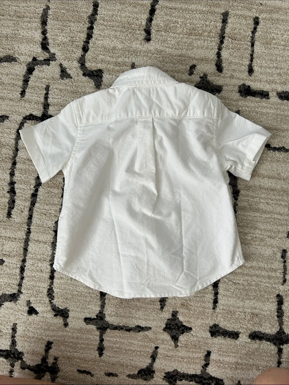 Ralph Lauren White Infant Button-Up Collared Polo Shirt, 12 months